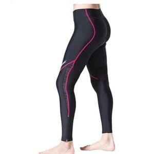 4Ucycling Women's padded Black & Pink bicycle Leggings sz l
